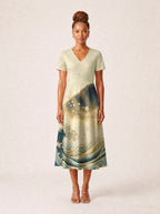 "Wimbi" V Neck Midi Dress Promo