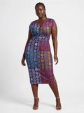 "Oshun Zamani" Cap Sleeve Midi Dress