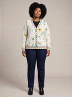 "Alizeti" Cardigan — front view on model