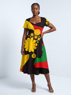 "Furaha" Sweetheart Midi Dress