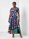 "Sanaa" Short Sleeve Maxi Dress