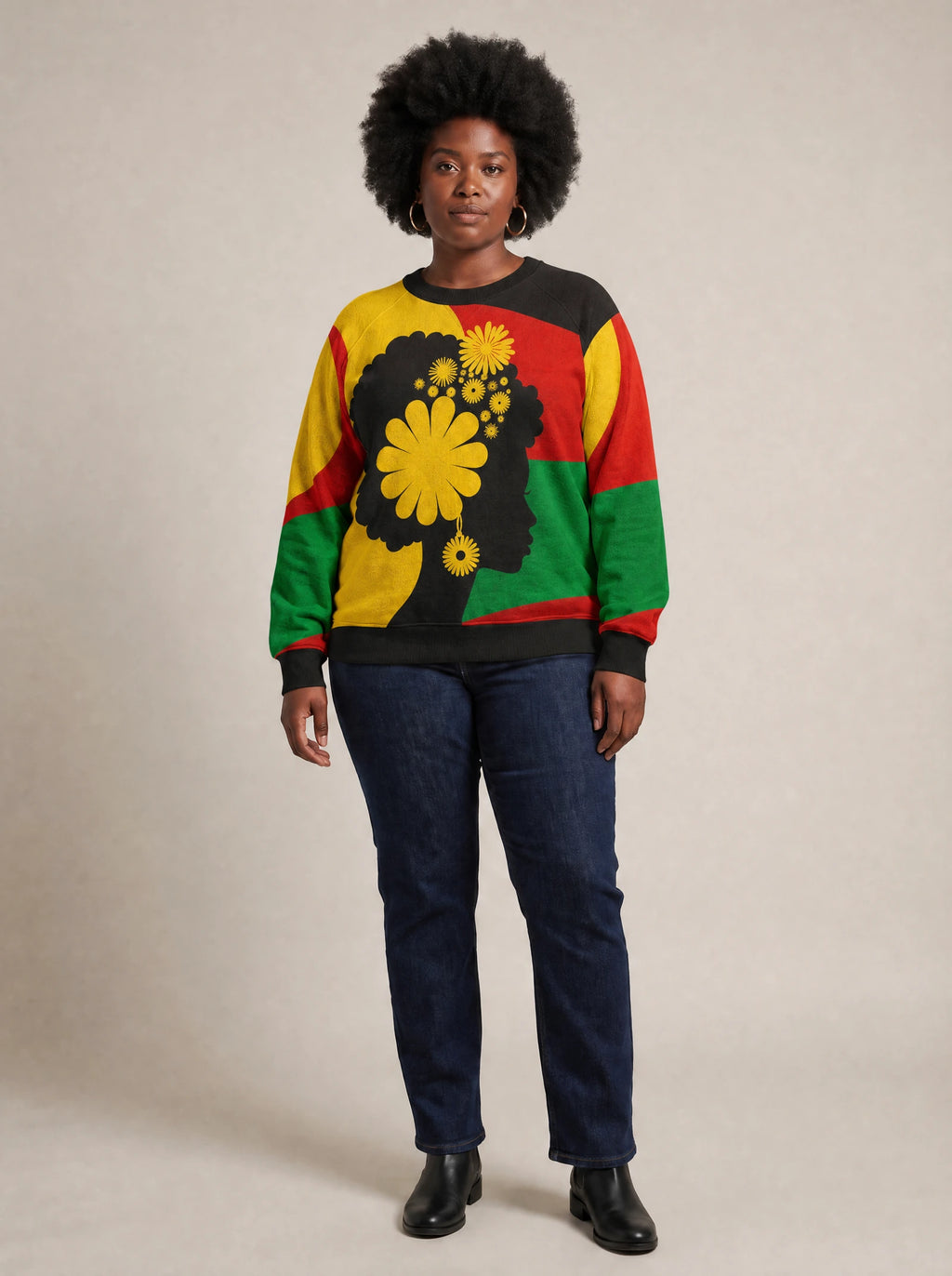 "Furaha" Sweatshirt — front view on model