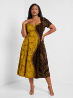 "Msimu" Sweetheart Midi Dress — front view on model