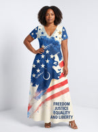 "Freedom" Short Sleeve Maxi Dress
