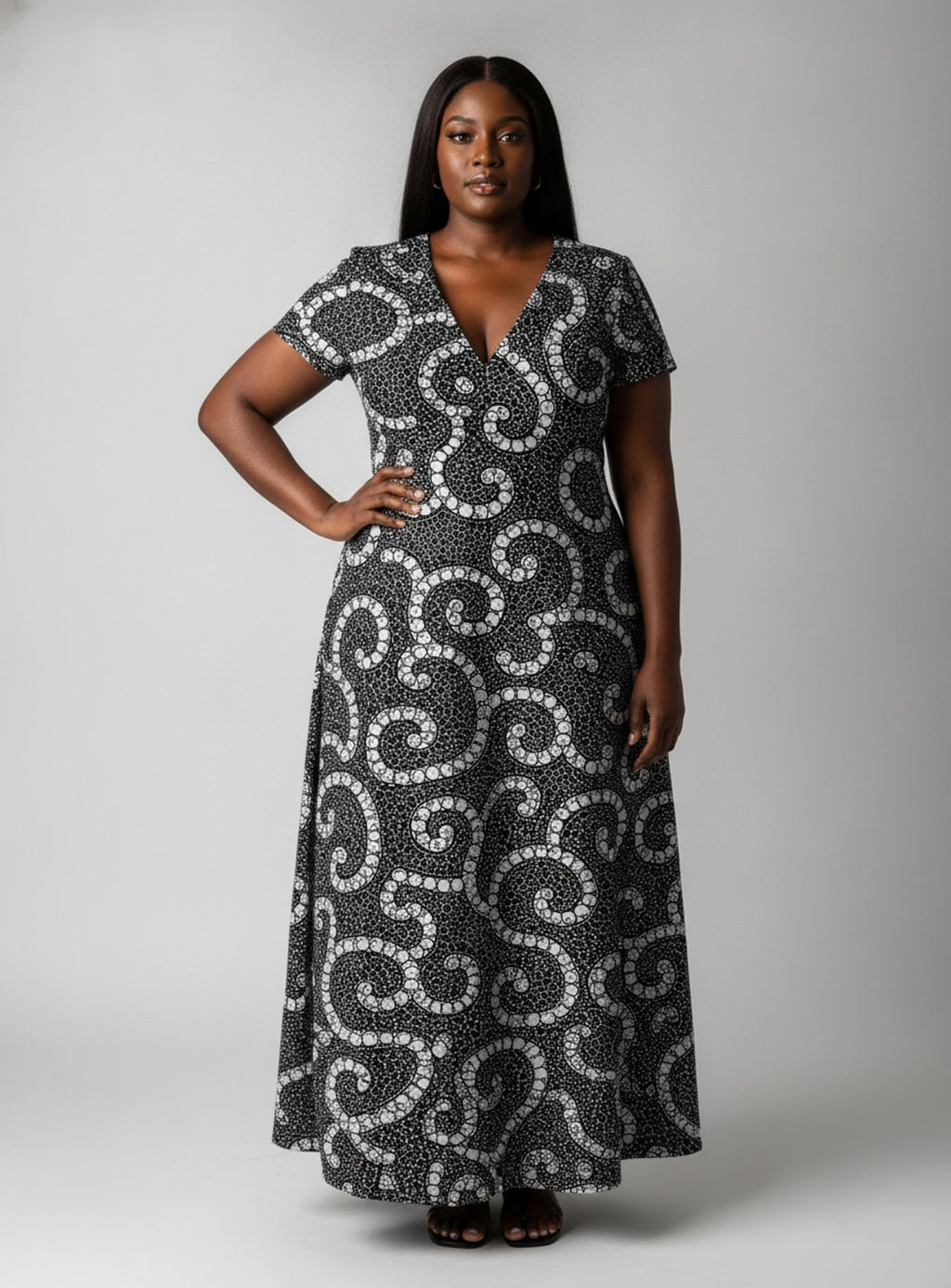 "Duara" Short Sleeve Maxi Dress