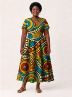 "Taji" V Neck Midi Dress Promo