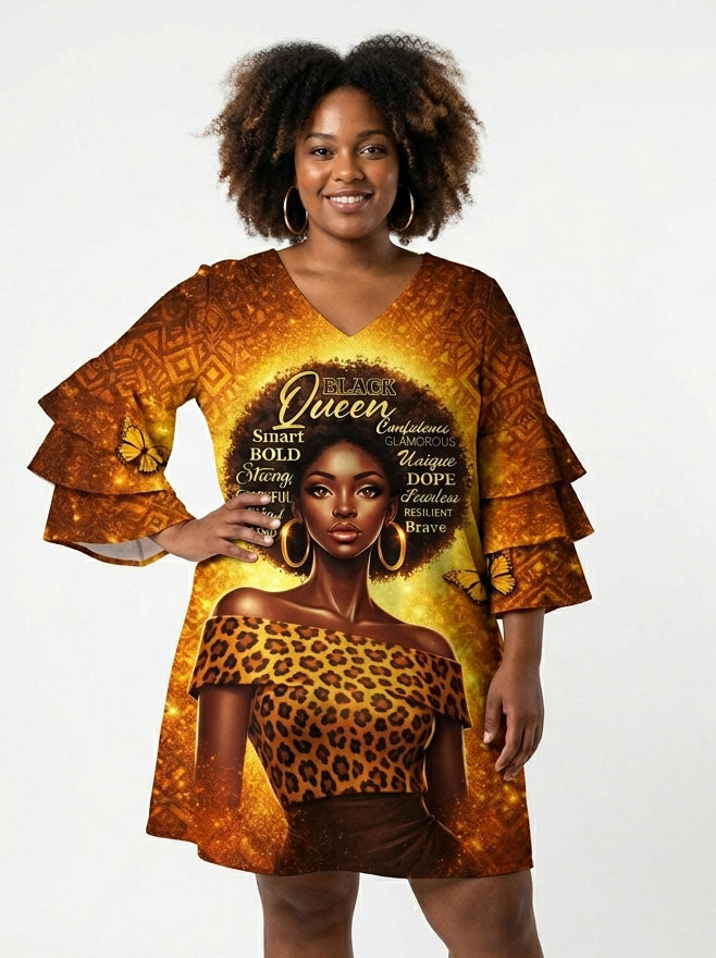 Affirmed Stacked Ruffle Sleeve Dress