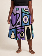 "Sanaa" Twirl Skirt — cropped front view on model