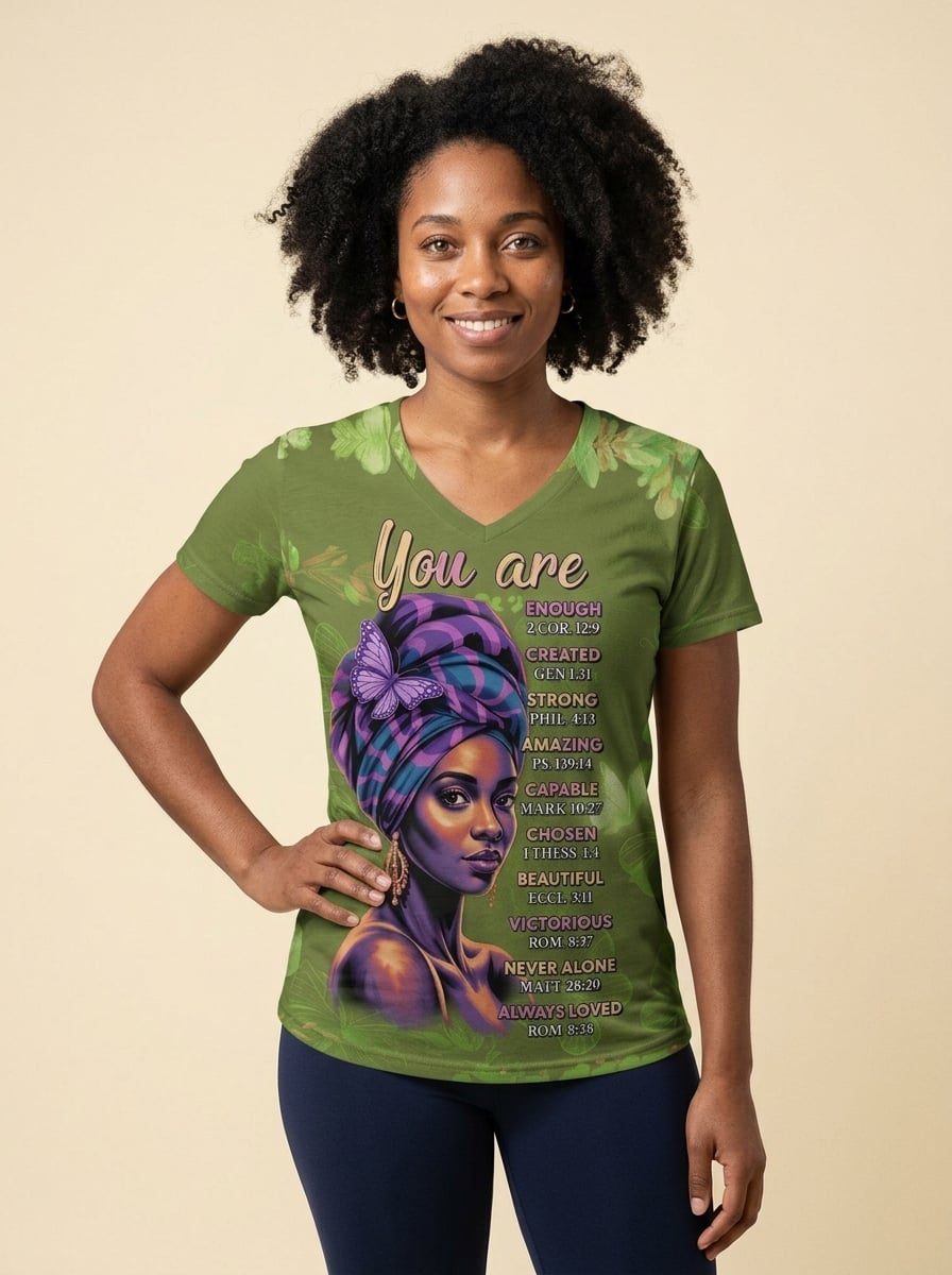 Green Orchid V-Neck T-Shirt