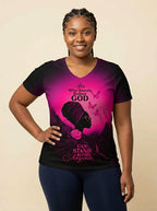 "Selah" Pink V-Neck T-Shirt