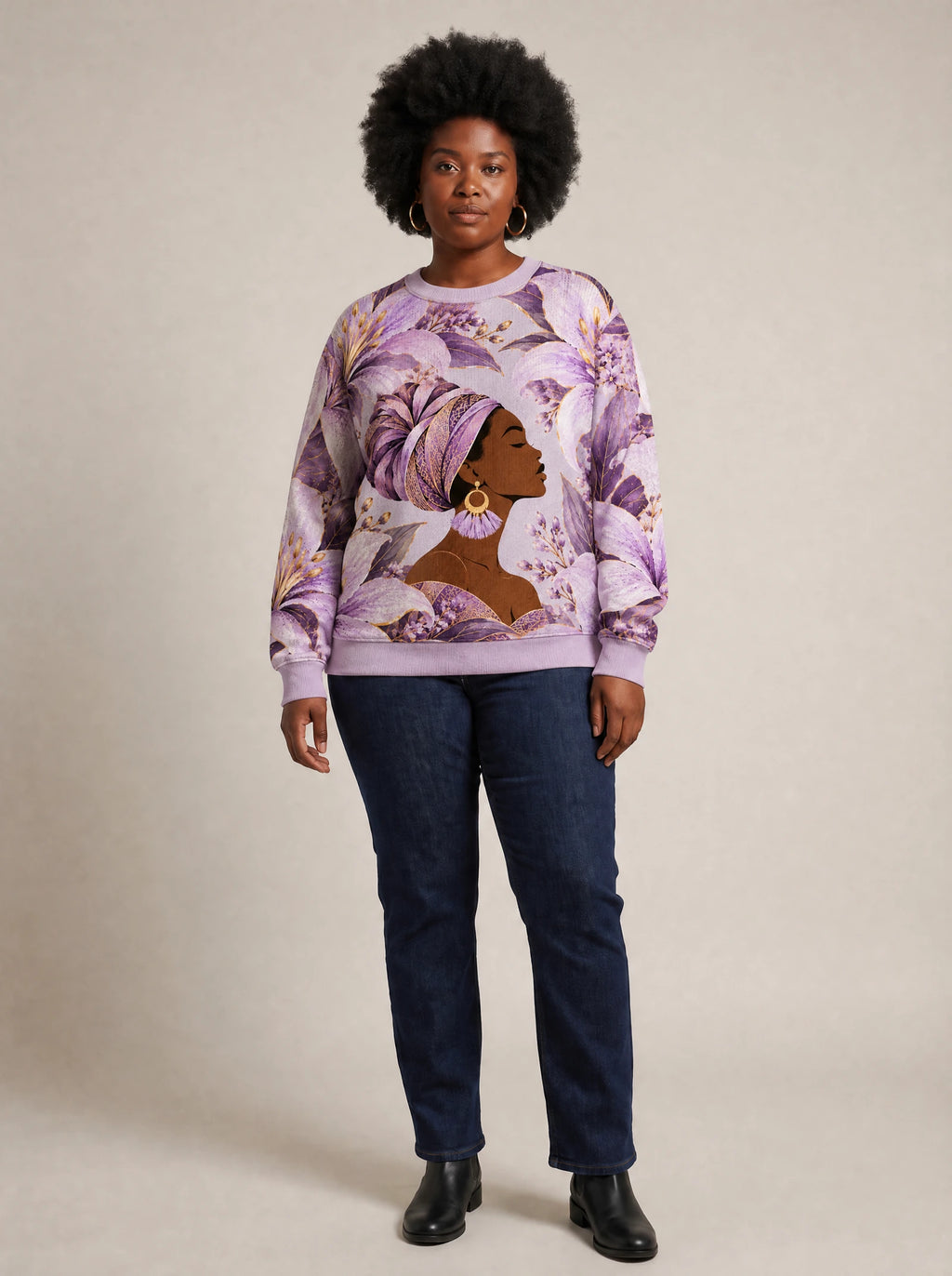 "Yungi" Sweatshirt — front view on model