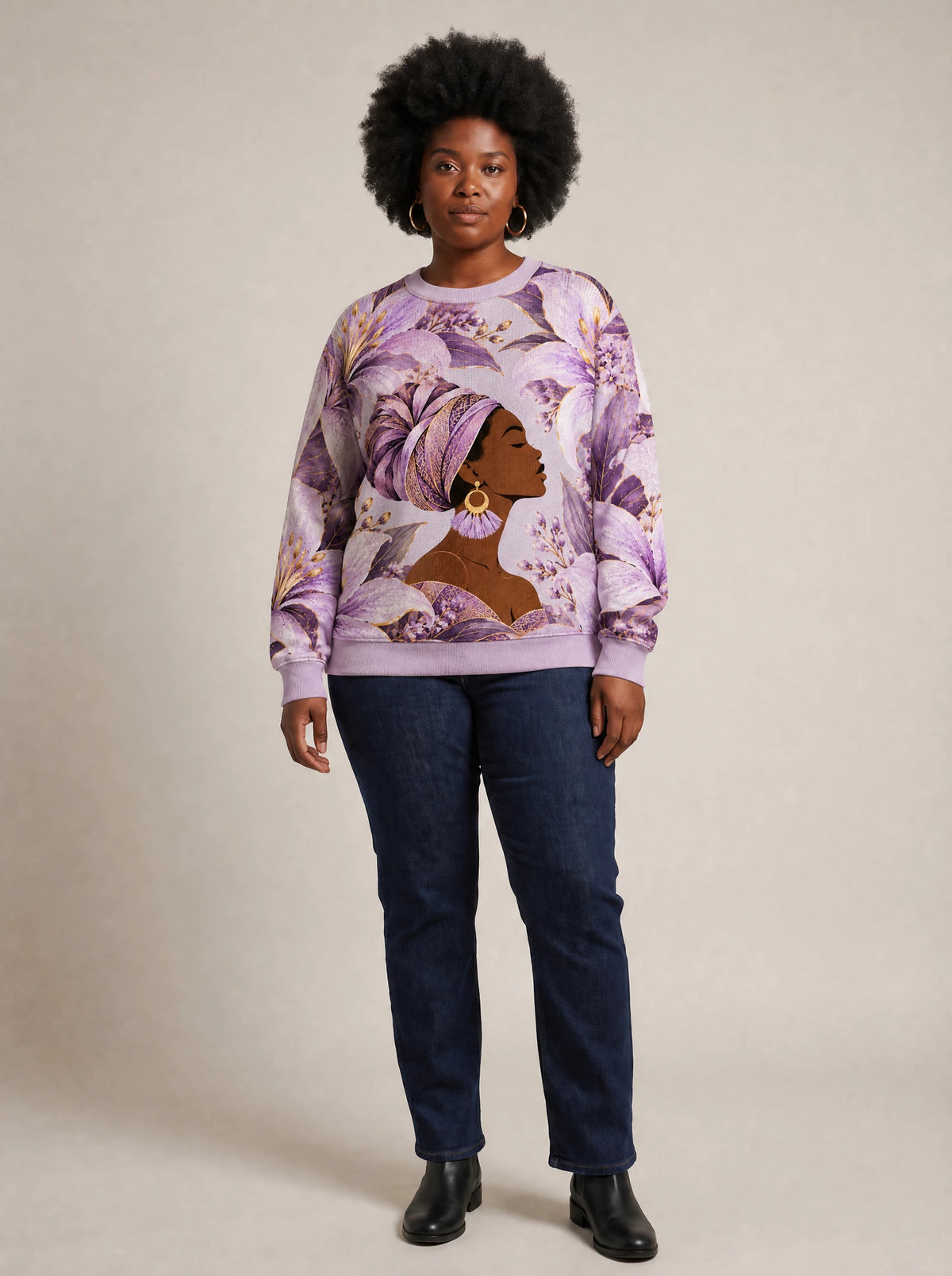 "Yungi" Sweatshirt — front view on model