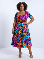 "Rangi" Sweetheart Midi Dress