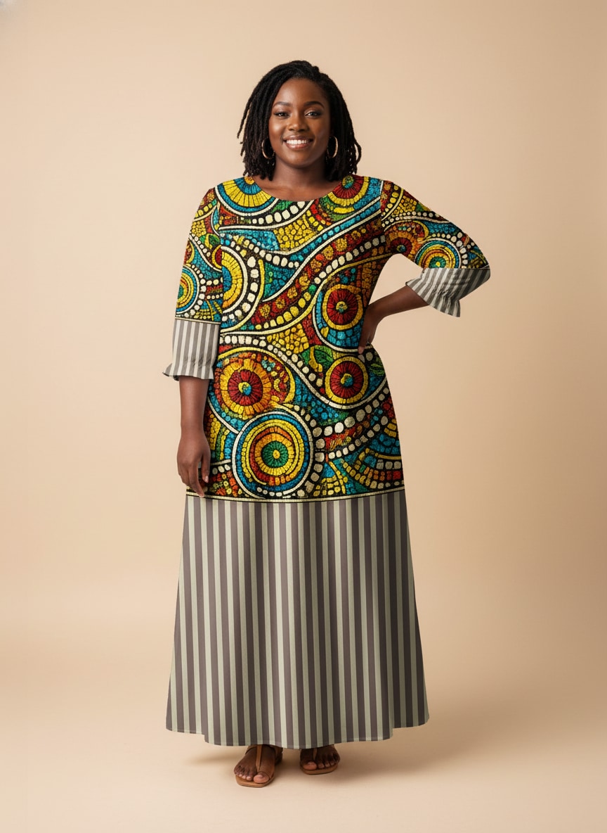 "Taji" Long Sleeve Maxi Dress