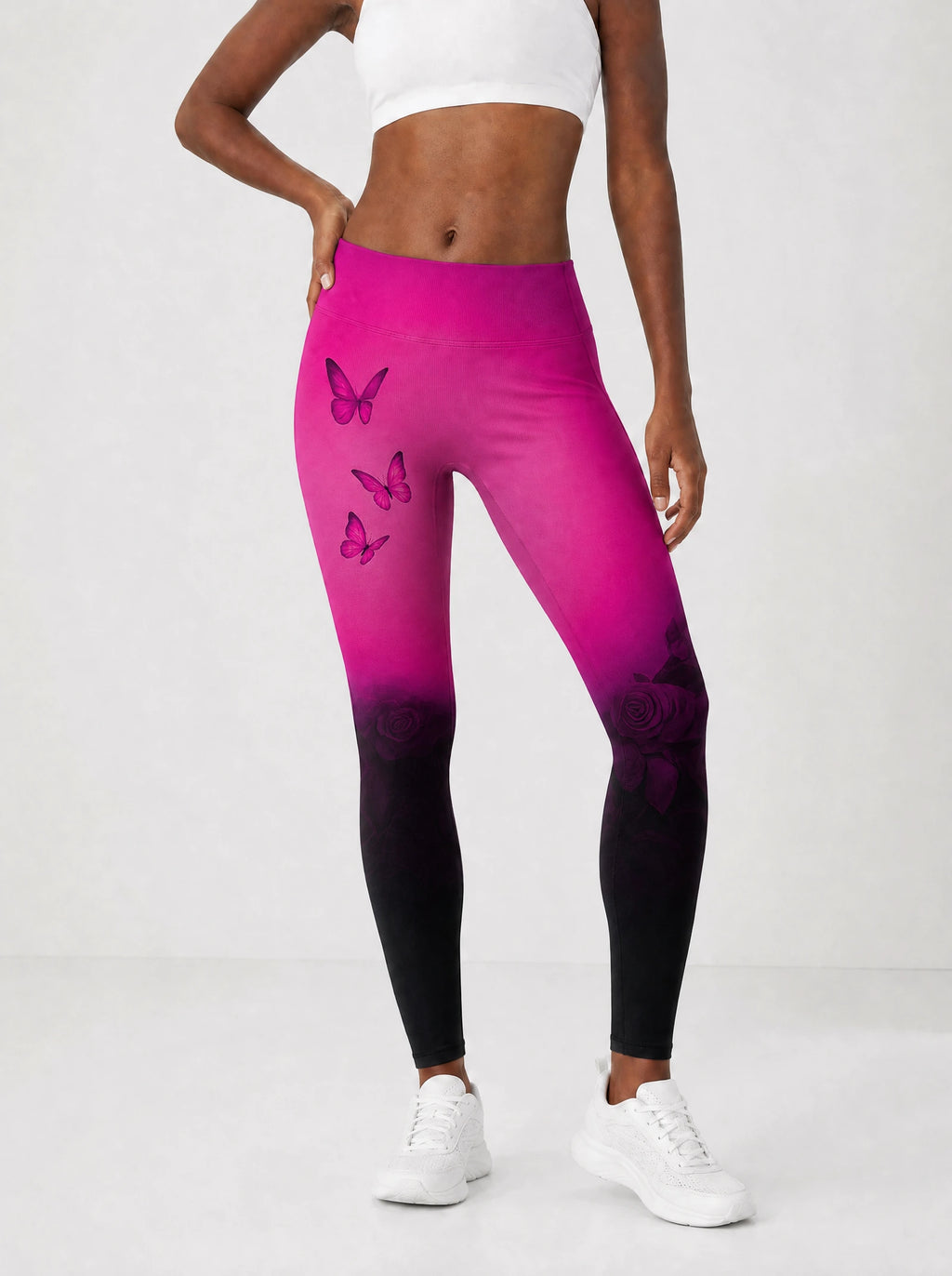 Selah Pink Leggings — front view on model