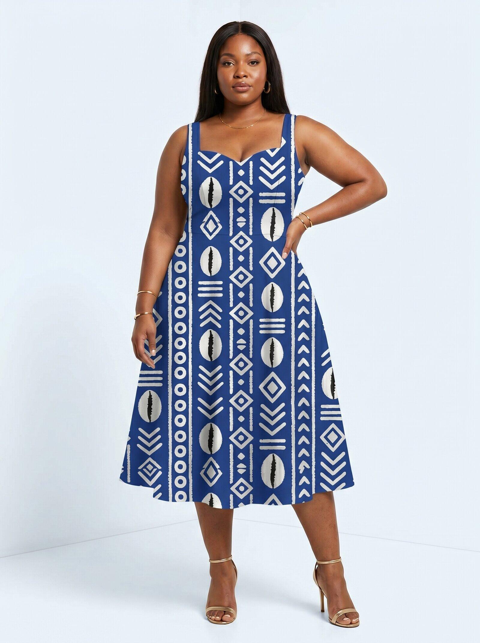"Oshun" Royal Blue Corset Dress