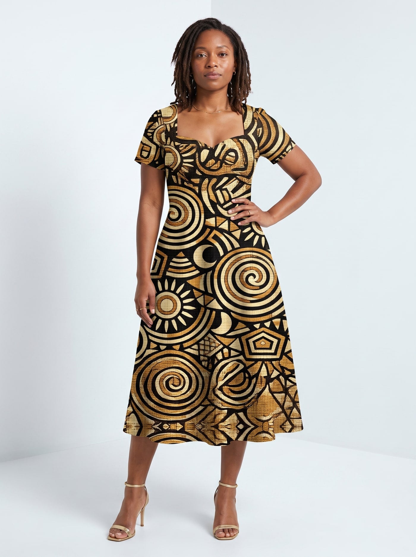 "Sahara" Sweetheart Midi Dress
