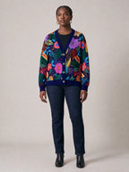 "Bustani" Cardigan — front view on model