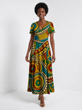 "Taji" Short Sleeve Maxi Dress