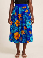 "Maua" Twirl Skirt — cropped front view on model