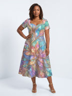 "Almasi" Sweetheart Midi Dress