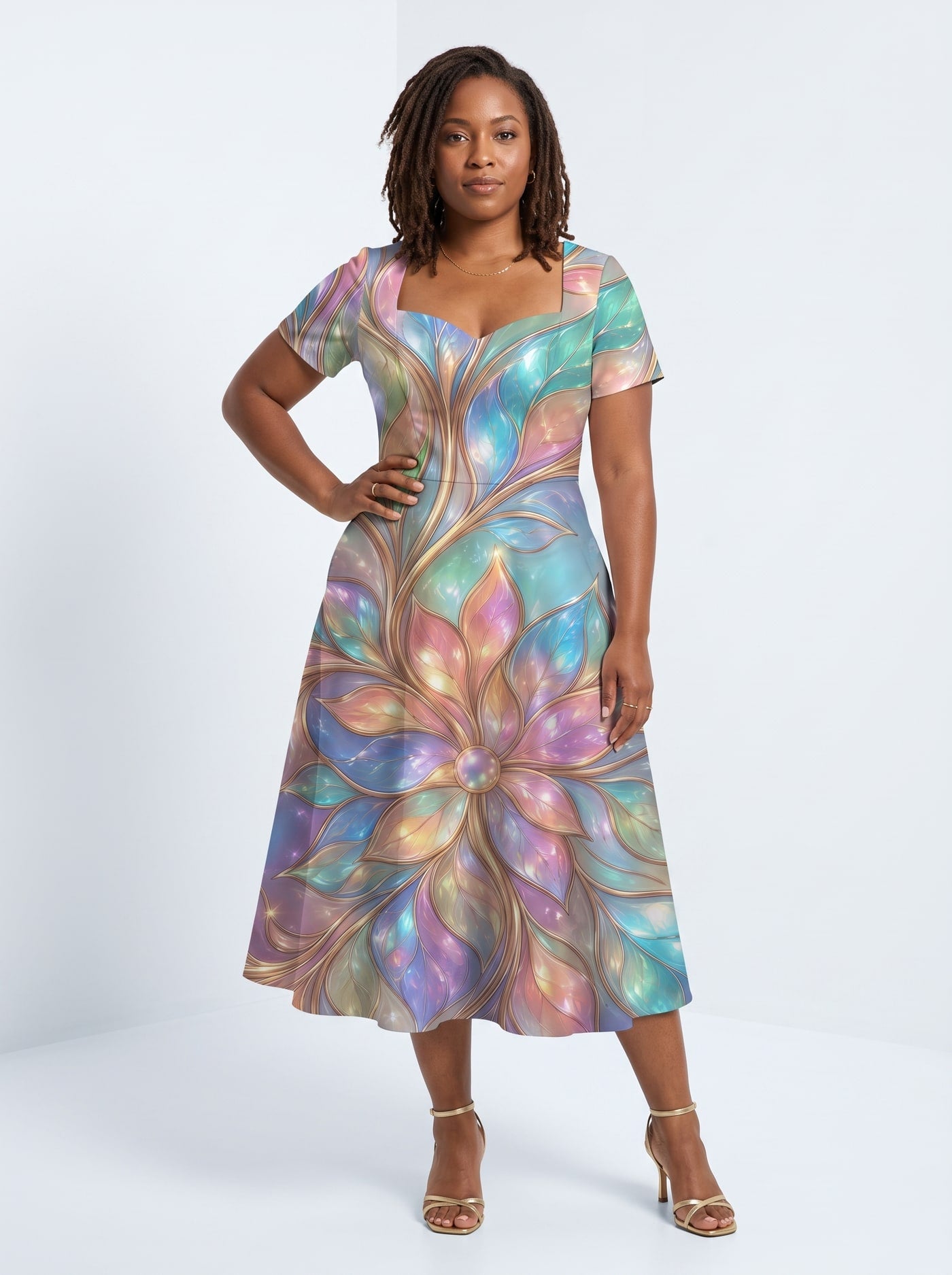 "Almasi" Sweetheart Midi Dress