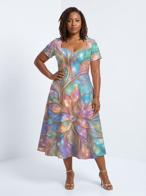 "Almasi" Sweetheart Midi Dress