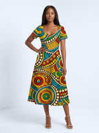 "Taji" Sweetheart Midi Dress