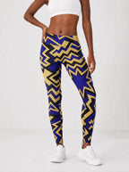 Royal Blue Sheba Leggings — front view on model