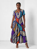 "Johari" Short Sleeve Maxi Dress