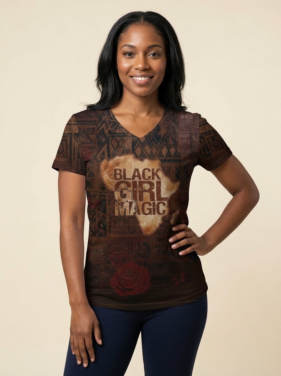 Black Girl Magic V-Neck T-Shirt