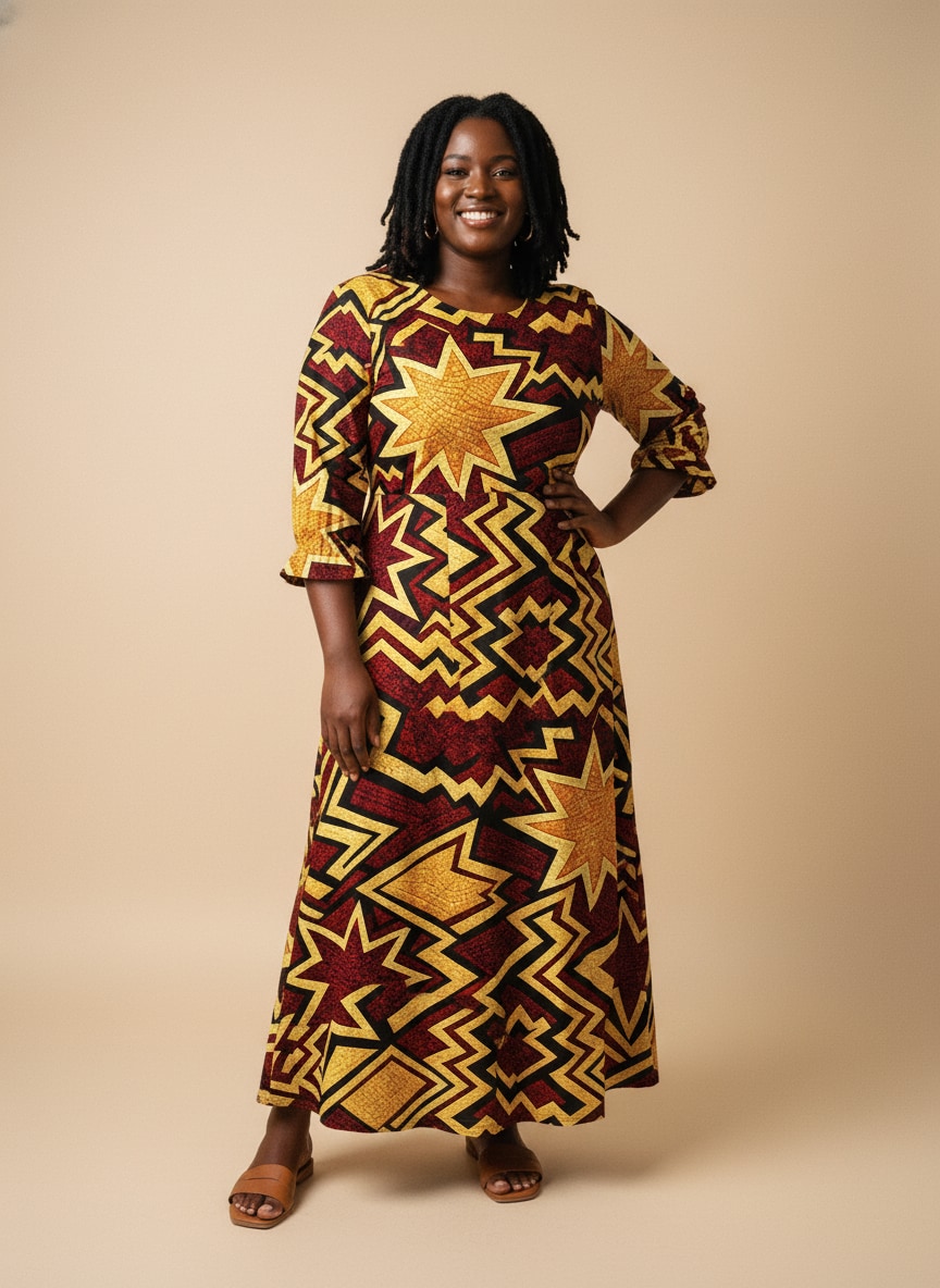 Burgundy Sheba Long Sleeve Maxi Dress