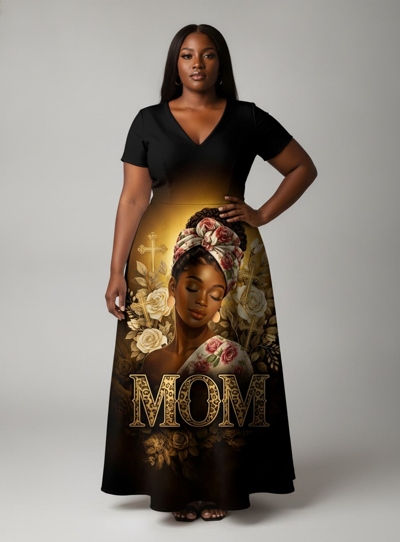 "Iyanu" Short Sleeve Maxi Dress