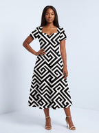 "Zamu" Sweetheart Midi Dress