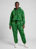 "Asili" Emerald Hoodie & Jogger Set — front view on model