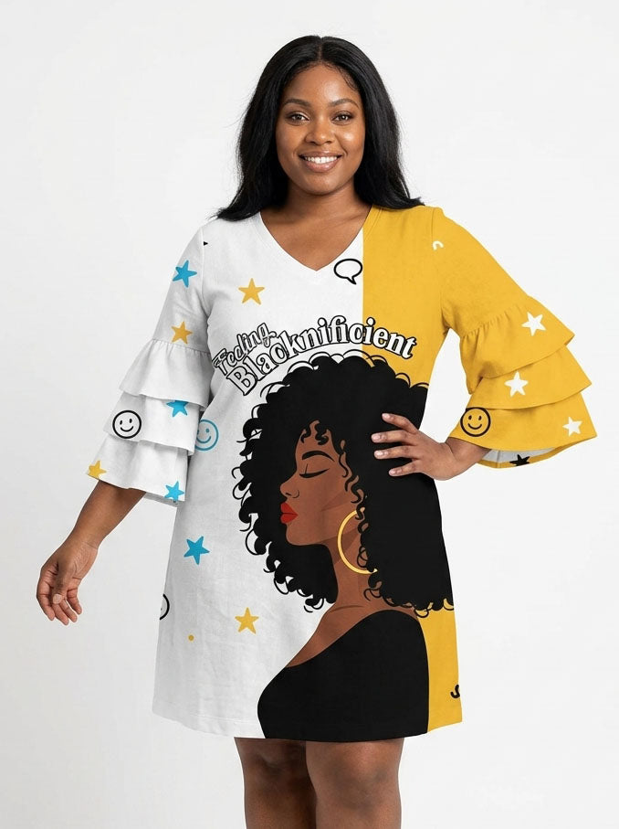 Feeling Blacknificient Stacked Ruffle Dress & Leggings Deal