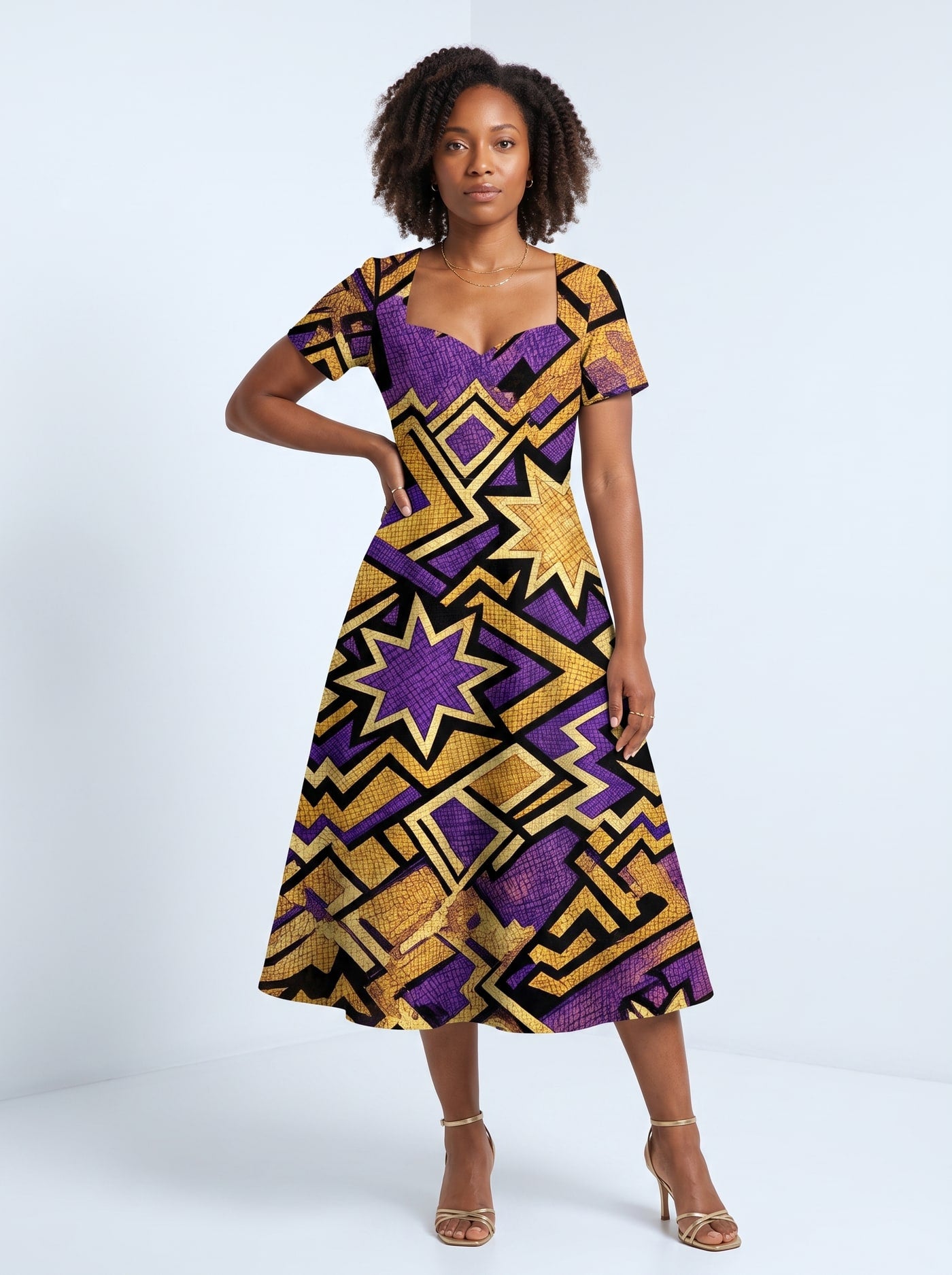 "Sheba" Sweetheart Midi Dress