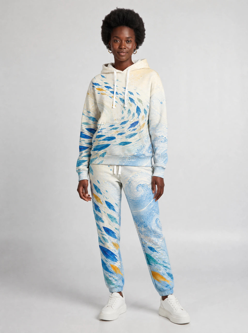 "Samaki" Hoodie & Jogger Set — front view on model