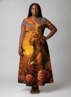 "Tulia" Short Sleeve Maxi Dress