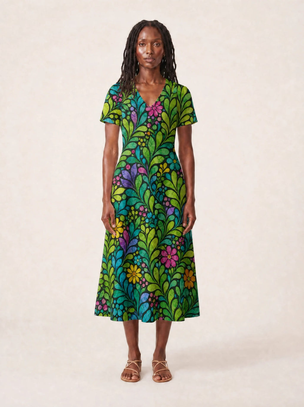 "Zumaridi" V Neck Midi Dress Promo