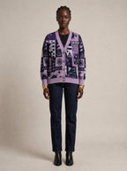 "Lavenda" Knitted Cardigan — front view on model