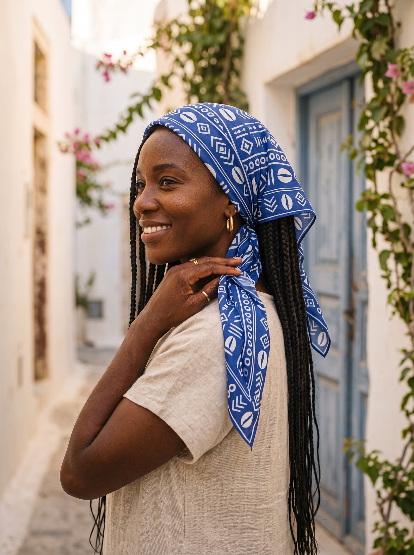 "Oshun" Royal Blue Bandana