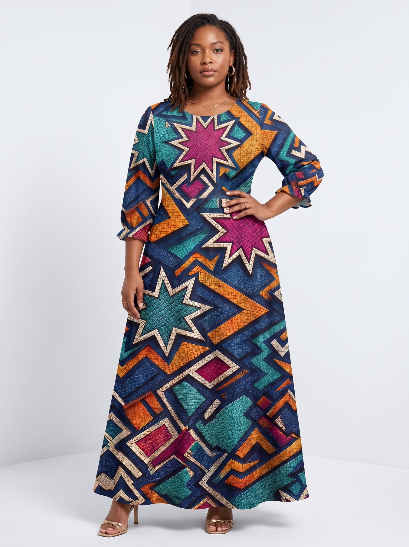 "Nuru" Long Sleeve Maxi Dress