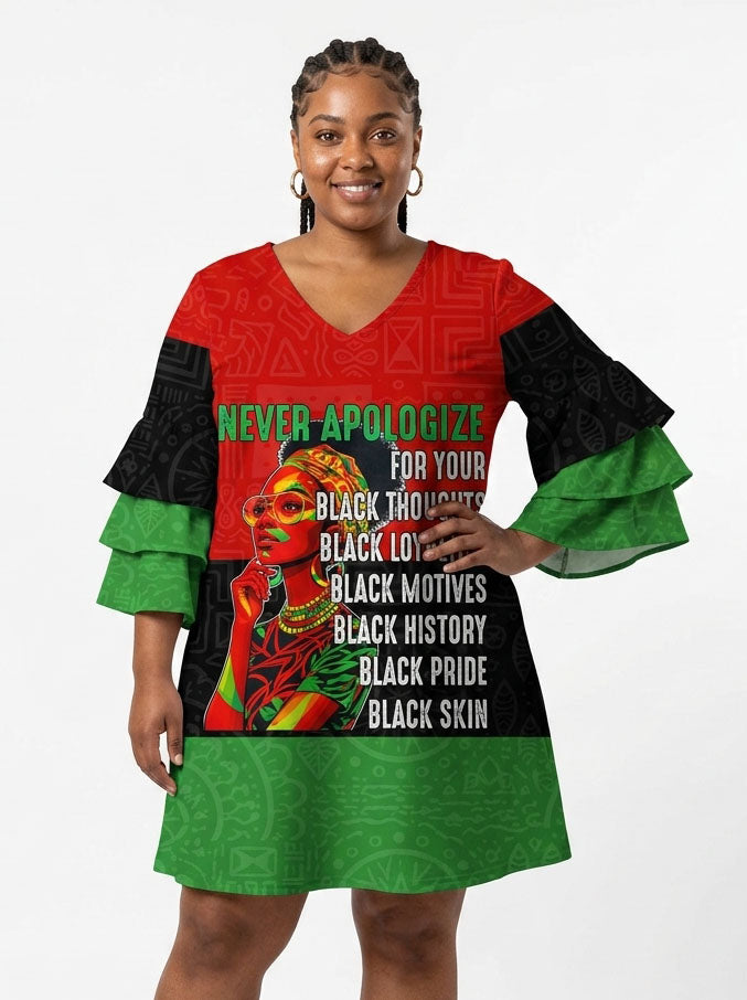 Unapologetic Stacked Ruffle Sleeve Dress
