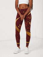 "August Girl Roses" Leggings — front view on model