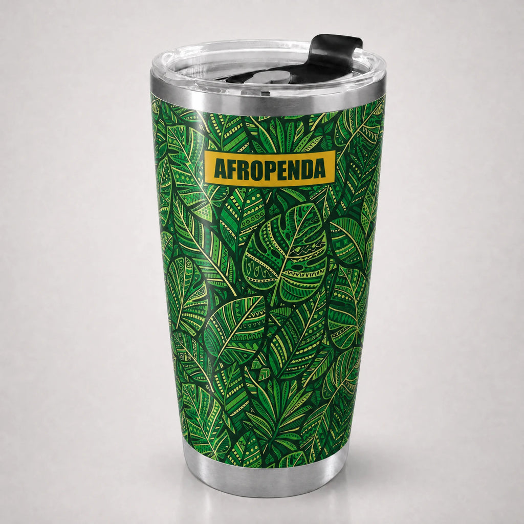 "Asili" Emerald Tumbler — front view, studio