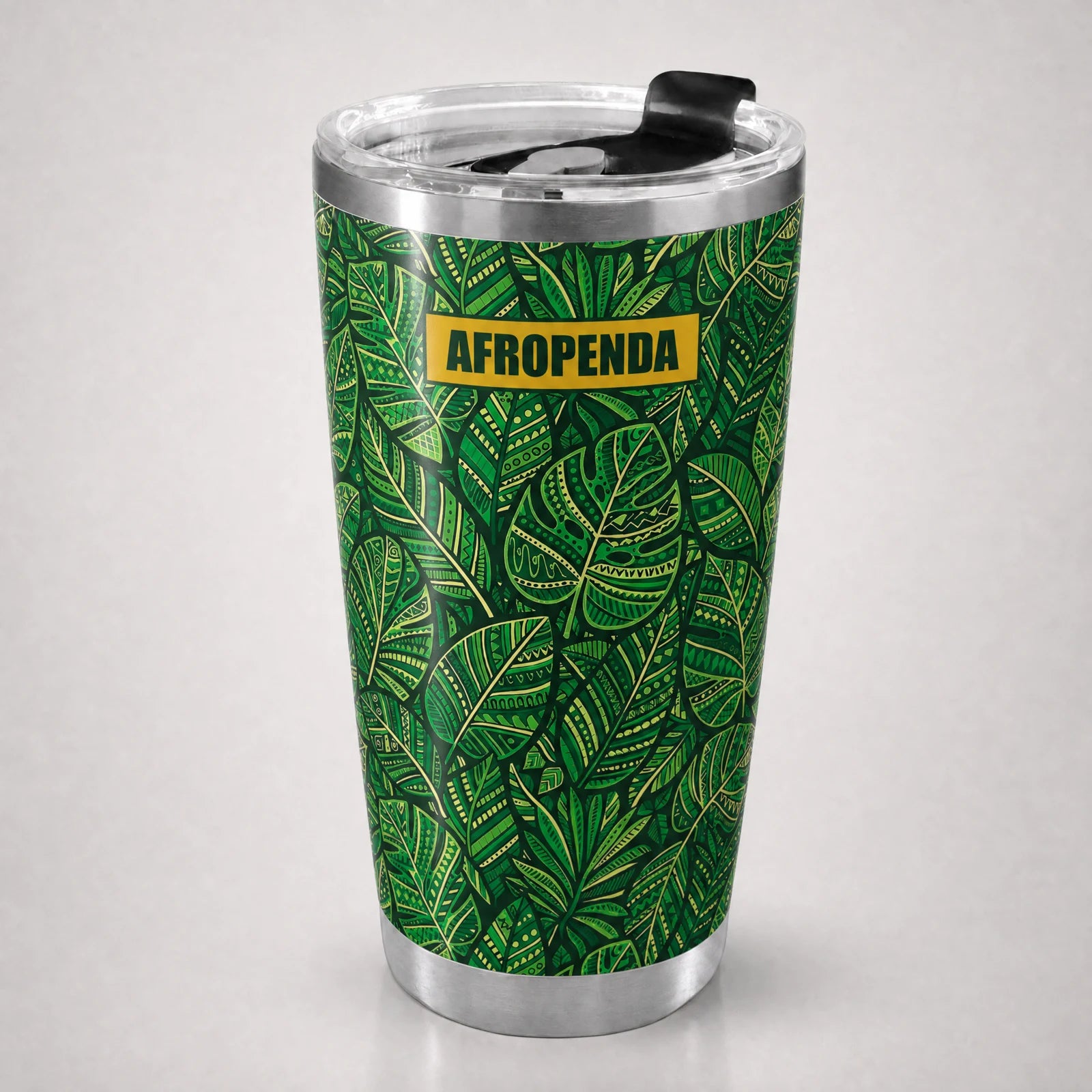 "Asili" Emerald Tumbler — front view, studio