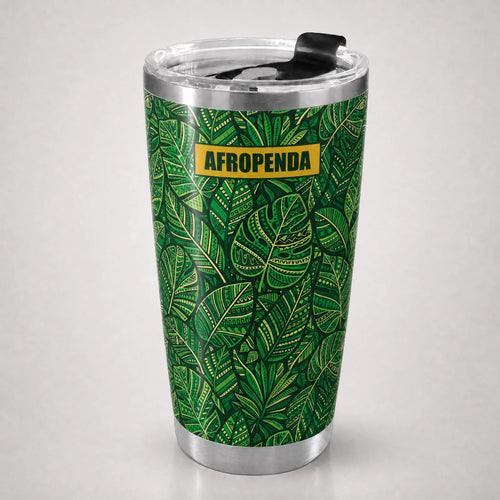 "Asili" Emerald Tumbler — front view, studio
