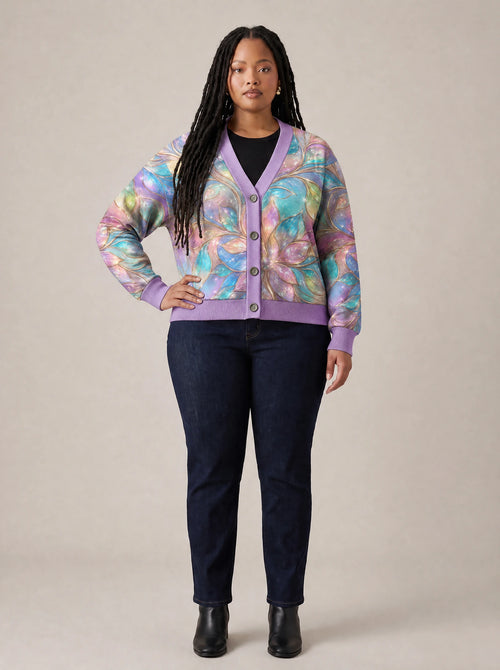 "Almasi" Cardigan — front view on model