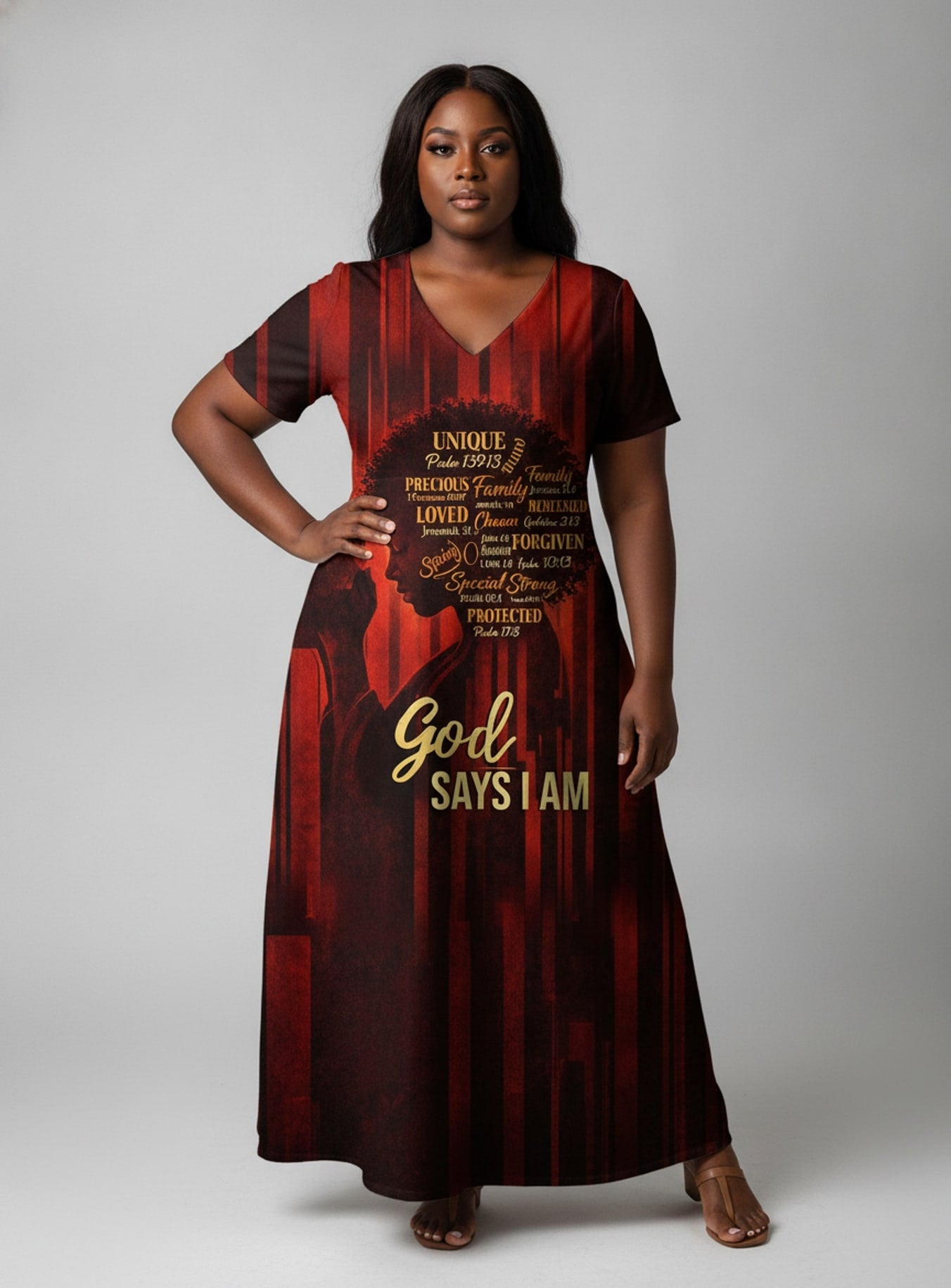 "Asante" Short Sleeve Maxi Dress